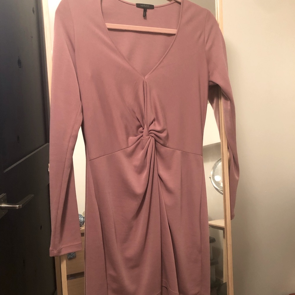 Bobi Black Los Angeles Front Tie Mauve Dress